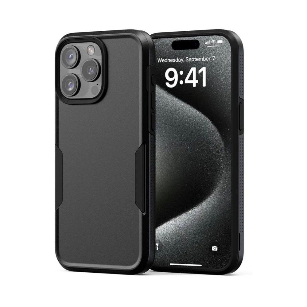 NTG‎ iPhone 15 Pro Max Case Heavy Duty Shockproof Slim Rugged Cover Black